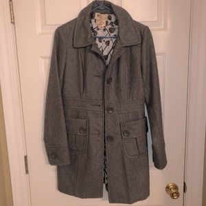 Gray pea coat.